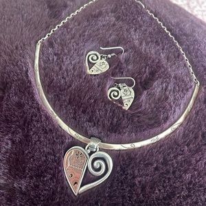 Brighton Pablo’s Passion choker slide necklace and matching earrings